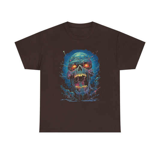Neon Skull Graffiti T-Shirt – Gothic Horror Graphic Tee