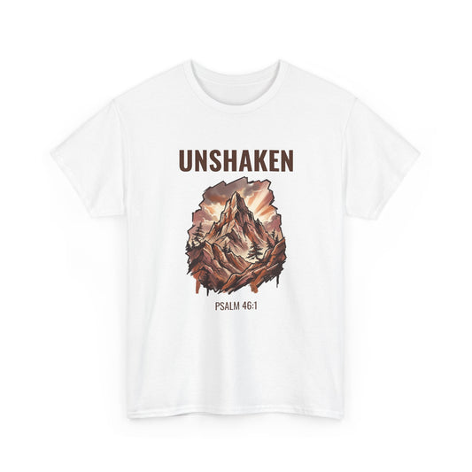 Unshaken Graffiti Mountain Faith T-Shirt – Psalm 46:1