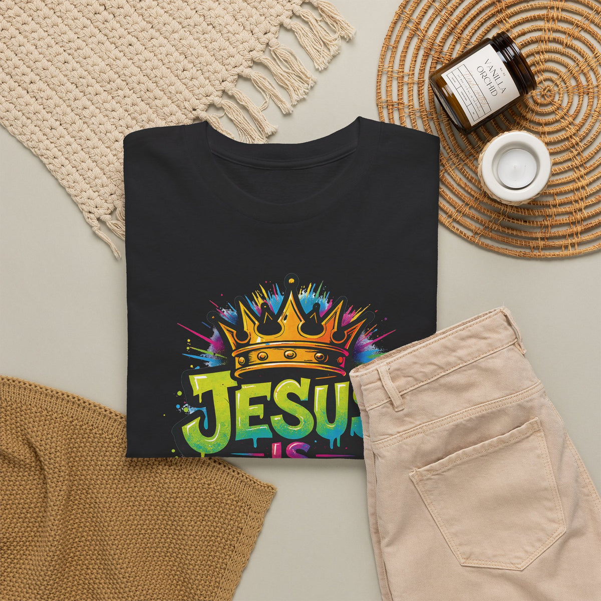 Jesus Is King T-Shirt – Colorful Christian Graffiti Tee
