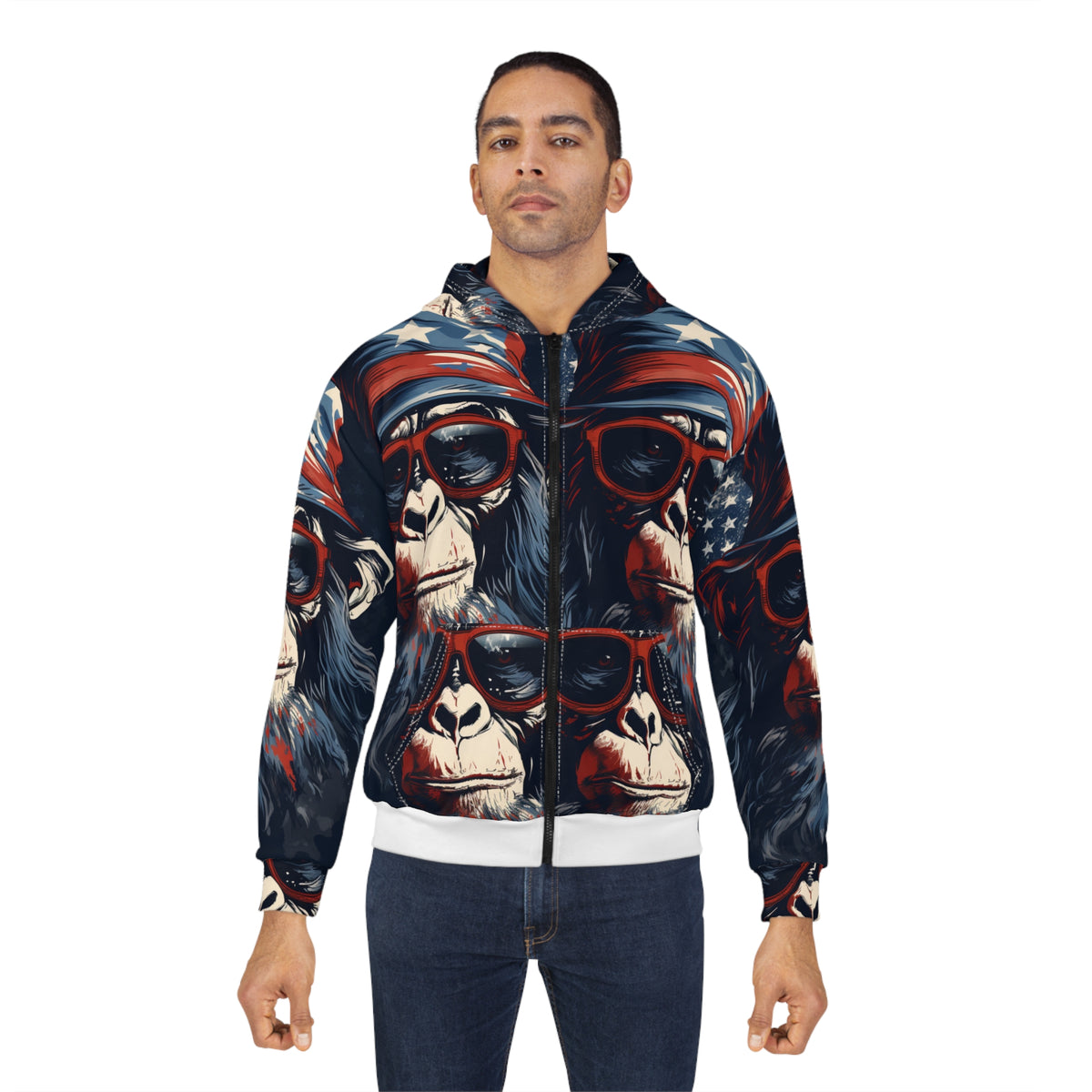 Patriotic Monkey All-Over Print Hoodie - product view