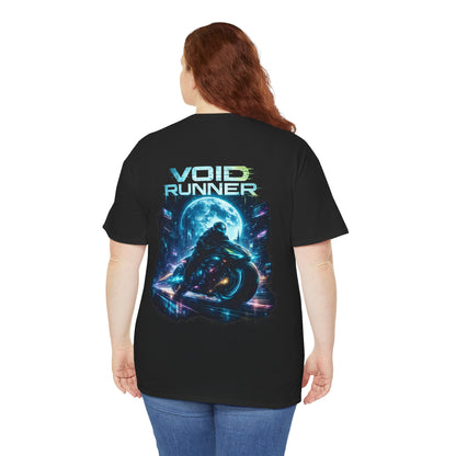 Void Runner Cyberpunk T-Shirt | Futuristic Racing Graphic Tee, Neon Sci-Fi Streetwear Shirt