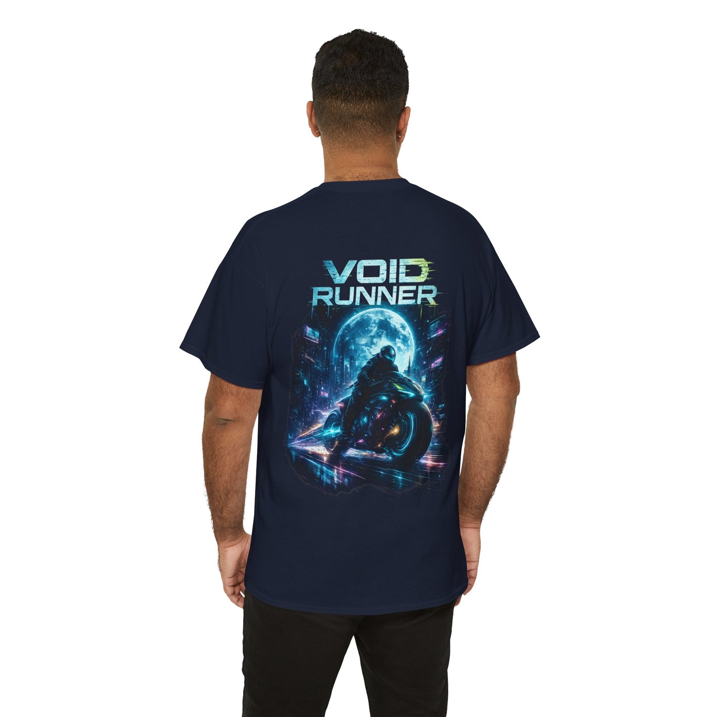 Void Runner Cyberpunk T-Shirt | Futuristic Racing Graphic Tee, Neon Sci-Fi Streetwear Shirt