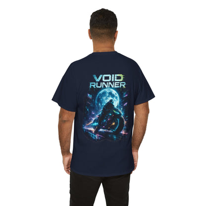 Void Runner Cyberpunk T-Shirt | Futuristic Racing Graphic Tee, Neon Sci-Fi Streetwear Shirt