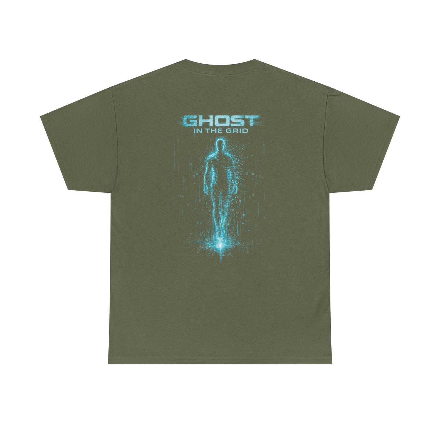 Ghost in the Grid Cyberpunk T-Shirt | Holographic Digital Ghost Sci-Fi Graphic Tee