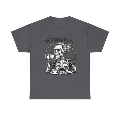 Skull 'Whatever.' Tee – Vintage Skeleton Wine Drinking Graphic T-Shirt