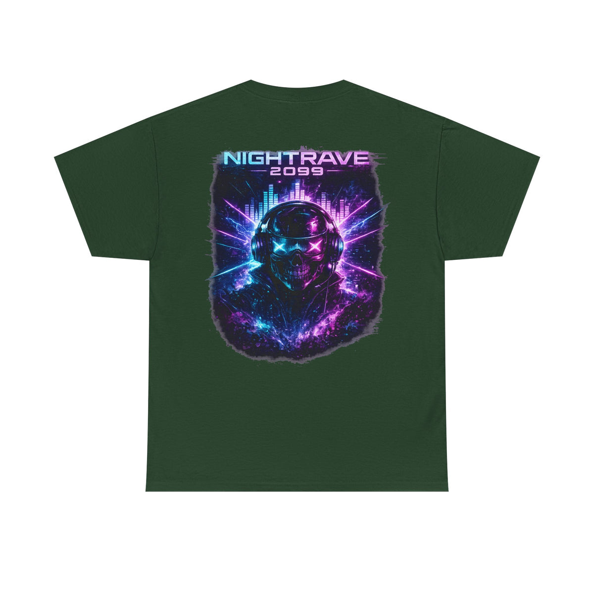 Nightrave 2099 Cyberpunk Skull DJ T-Shirt - product view
