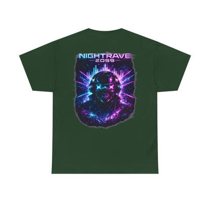 Nightrave 2099 Cyberpunk Skull DJ T-Shirt - product view