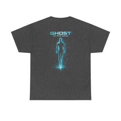 Ghost in the Grid Cyberpunk T-Shirt | Holographic Digital Ghost Sci-Fi Graphic Tee