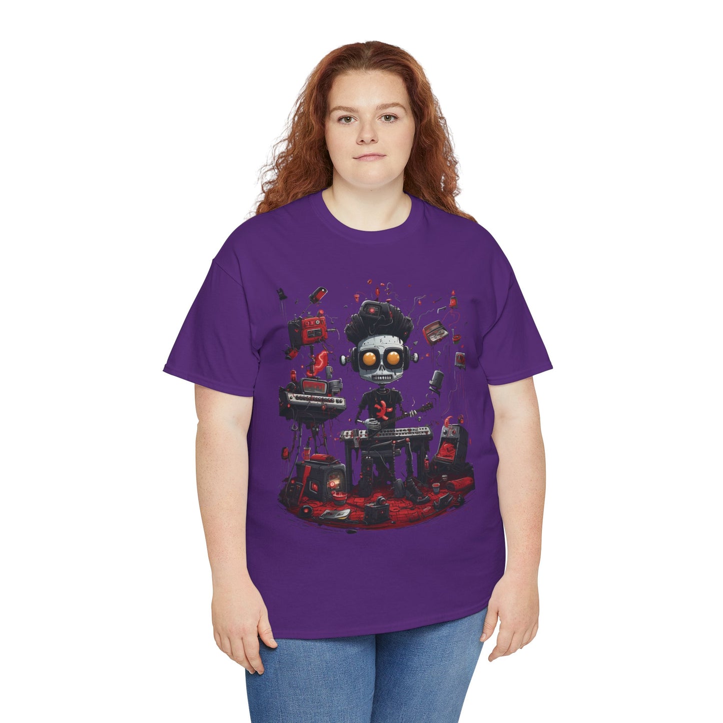Cyberpunk Skull DJ T-Shirt — Neon Gamer Streetwear
