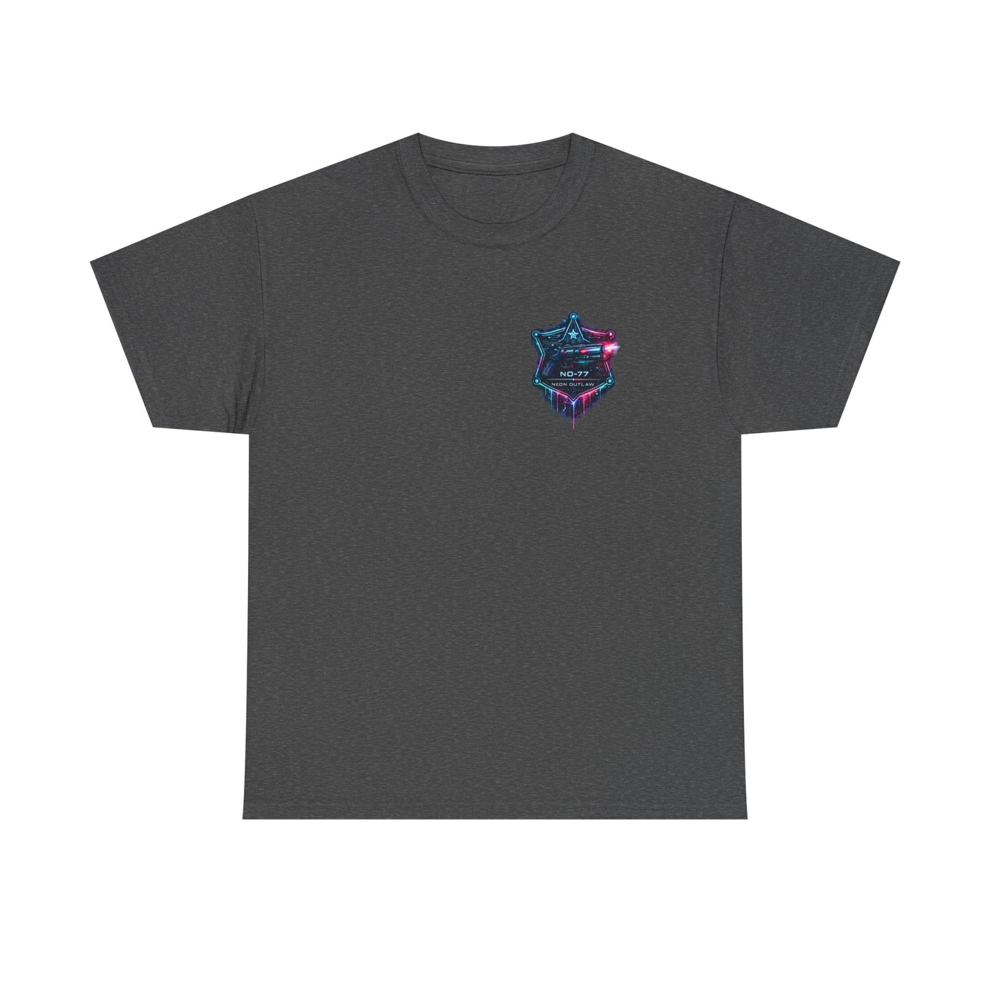 Neon Outlaw Cyberpunk T-Shirt | Futuristic Bounty Hunter Graphic Tee, Sci-Fi Streetwear Shirt