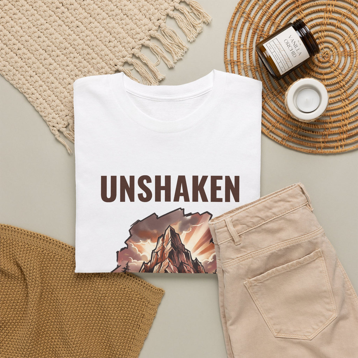 Unshaken Graffiti Mountain Faith T-Shirt – Psalm 46:1
