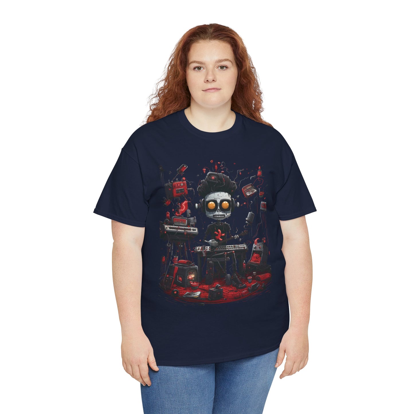 Cyberpunk Skull DJ T-Shirt — Neon Gamer Streetwear