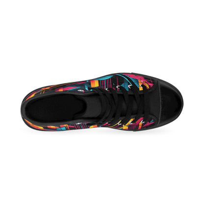 Vibrant High-Top Sneakers for Creative Souls, Unique Footwear, Stylish Art Sneakers, Trendy Men Shoes, Colorful Casual Kicks