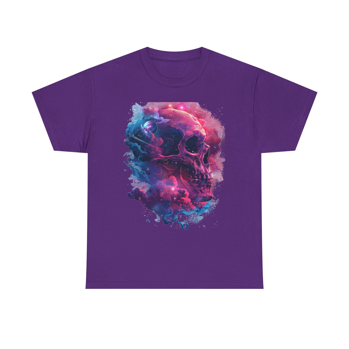 Neon Cosmic Skull Graphic T-Shirt - product view