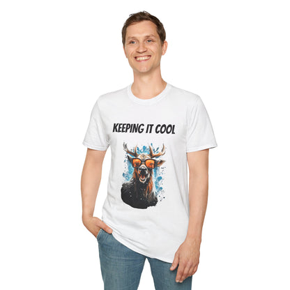 Keeping It Cool Moose T-Shirt — Funny Sunglasses Moose Graphic Tee