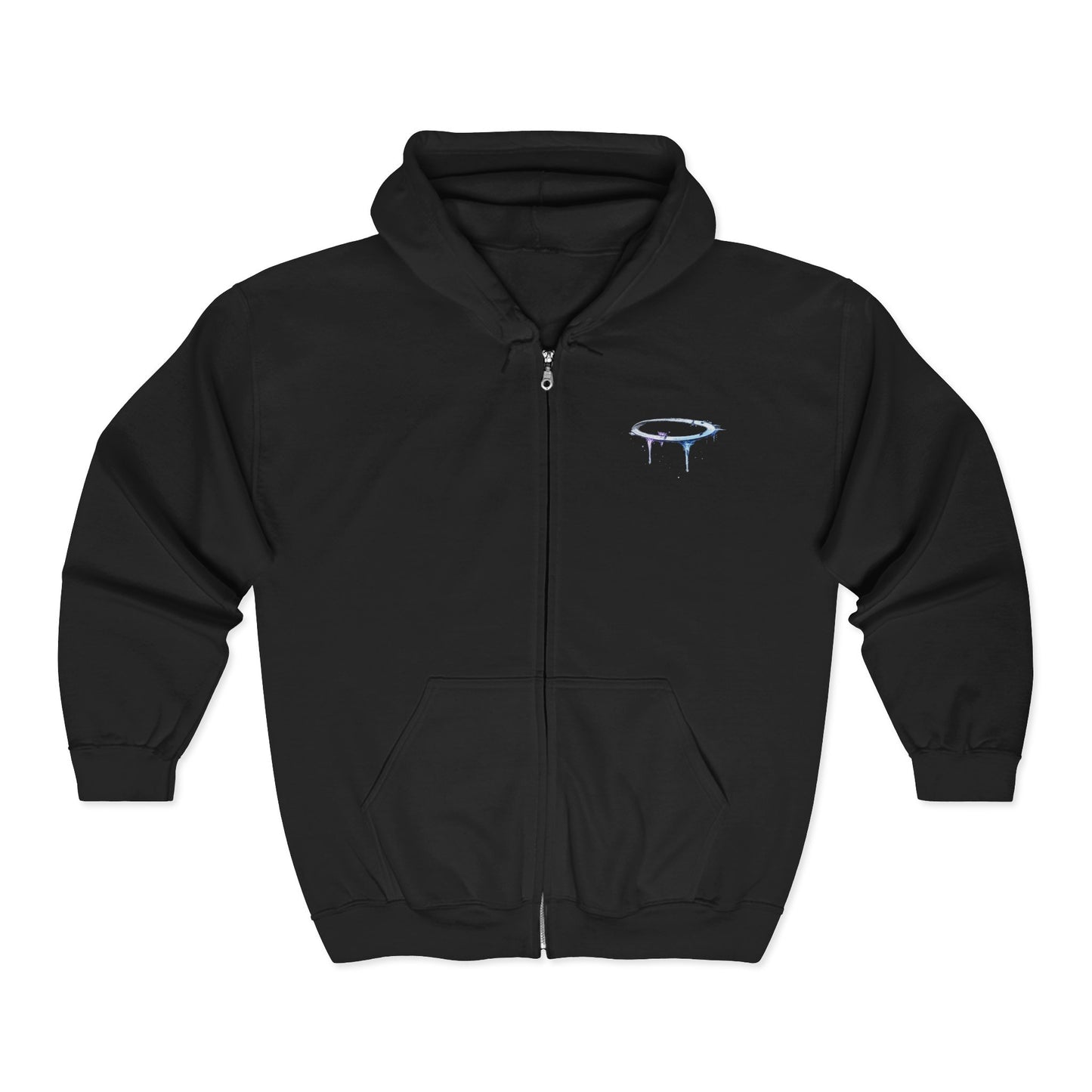 Skull Galaxy Zip Hoodie — Cosmic Neon Skeleton Full-Zip Sweatshirt