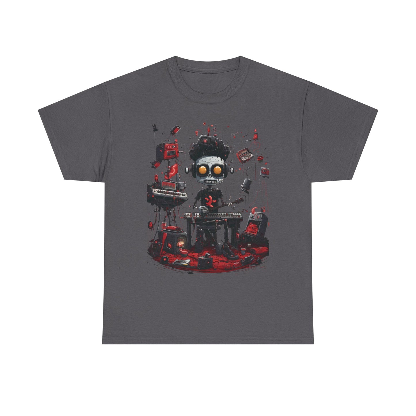 Cyberpunk Skull DJ T-Shirt — Neon Gamer Streetwear
