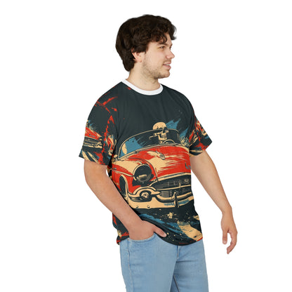 Red Convertible Skull Driver All-Over Print T-Shirt - product view