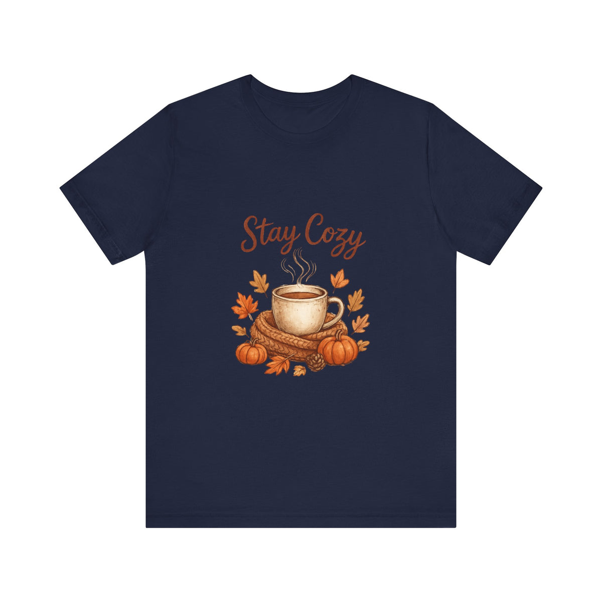 Stay Cozy T-Shirt | Autumn Coffee Graphic - product view