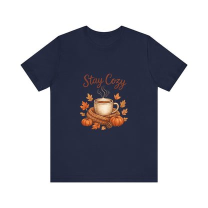 Stay Cozy T-Shirt | Autumn Coffee Graphic - product view