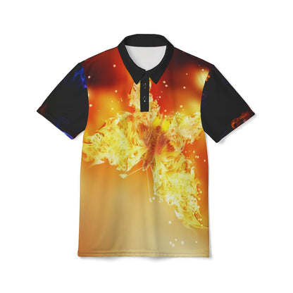 Flame All-Over Print Polo Shirt - product view