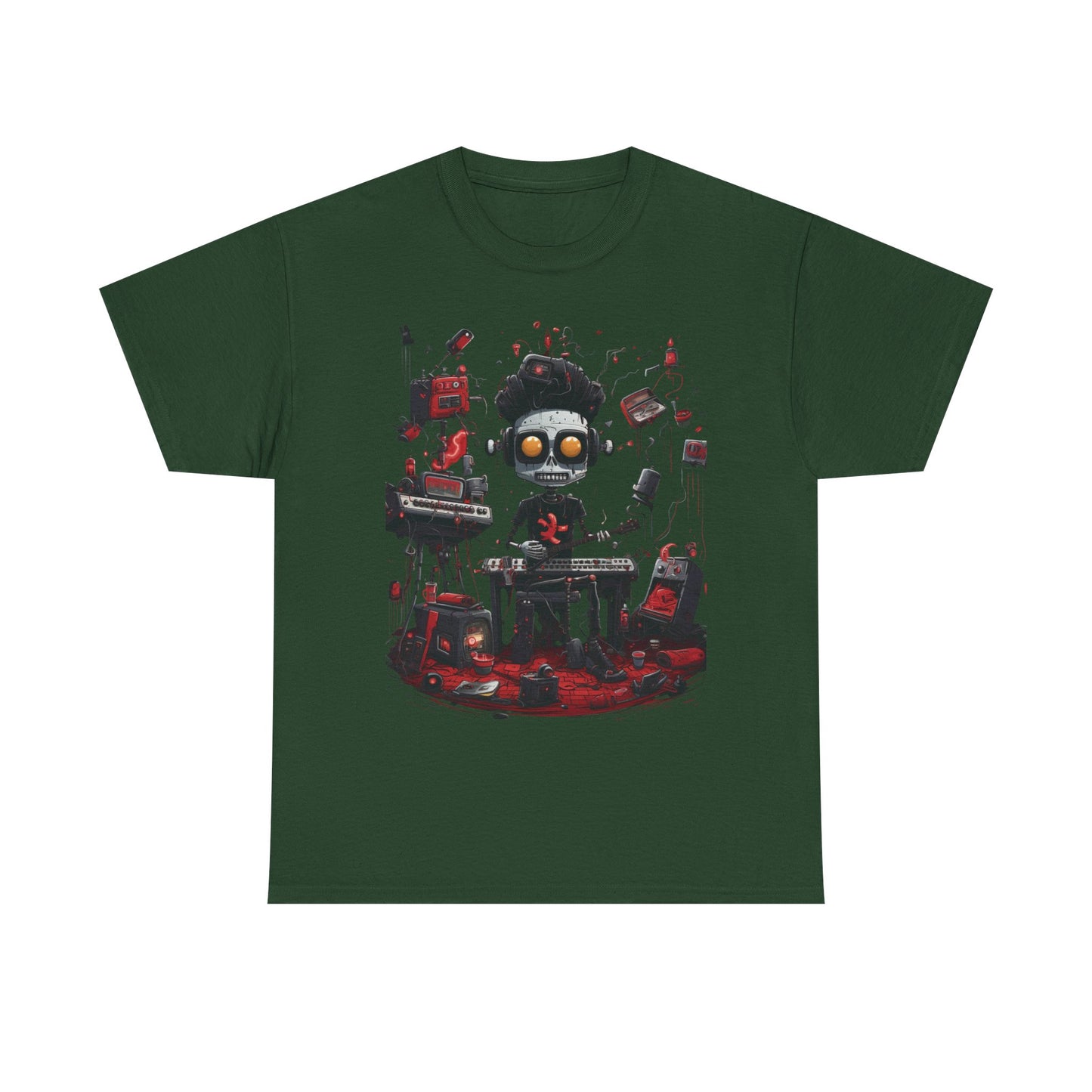 Cyberpunk Skull DJ T-Shirt — Neon Gamer Streetwear