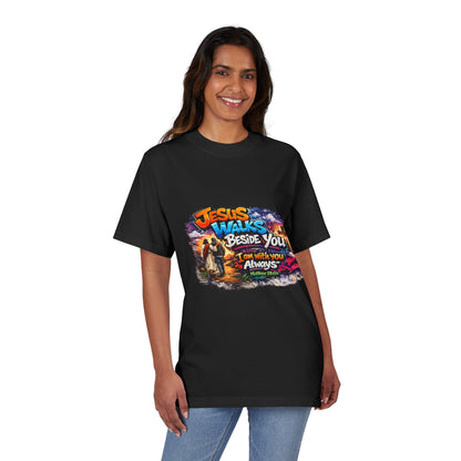 Jesus Walks Beside You T-Shirt — Christian Faith Graphic Tee