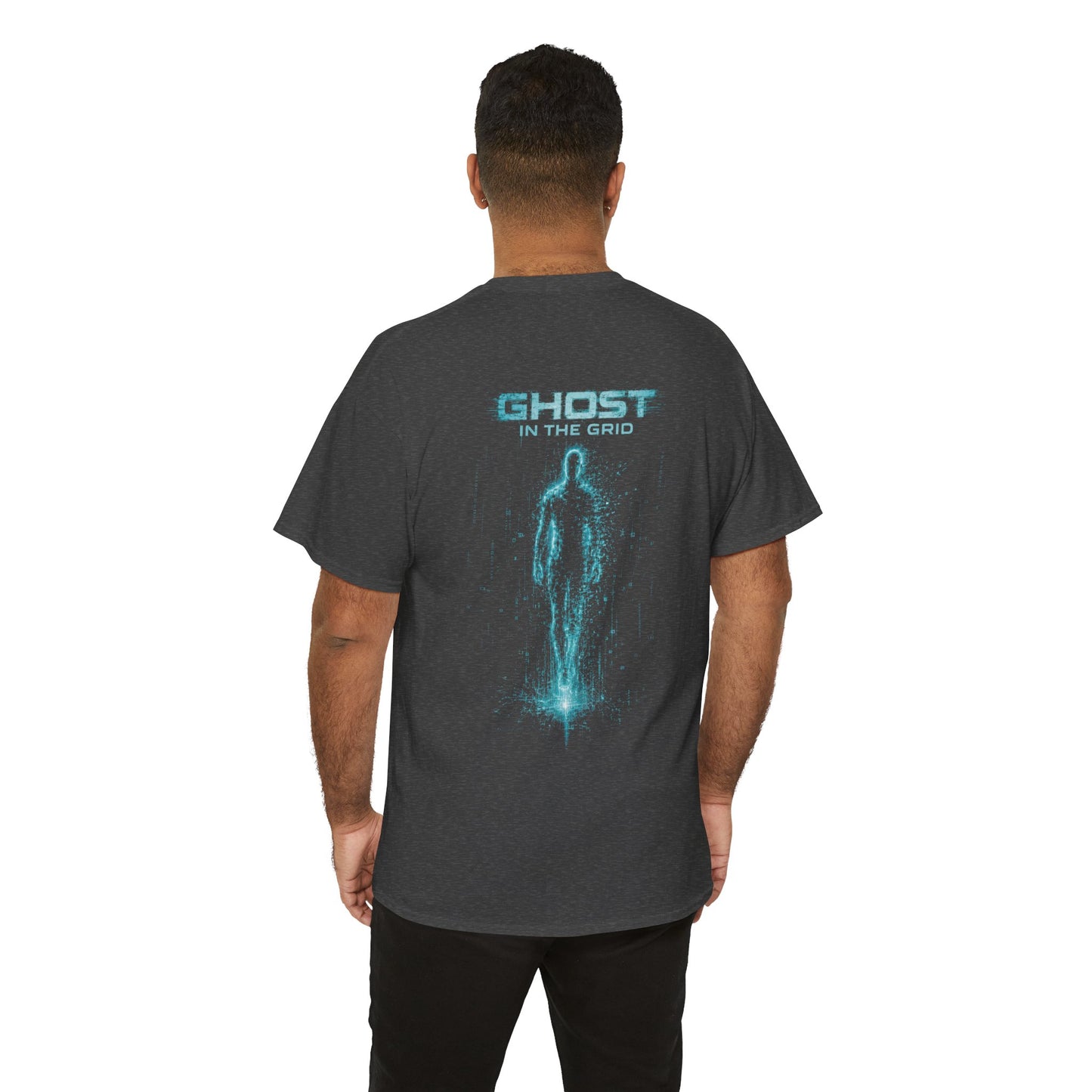 Ghost in the Grid Cyberpunk T-Shirt | Holographic Digital Ghost Sci-Fi Graphic Tee