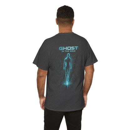 Ghost in the Grid Cyberpunk T-Shirt | Holographic Digital Ghost Sci-Fi Graphic Tee