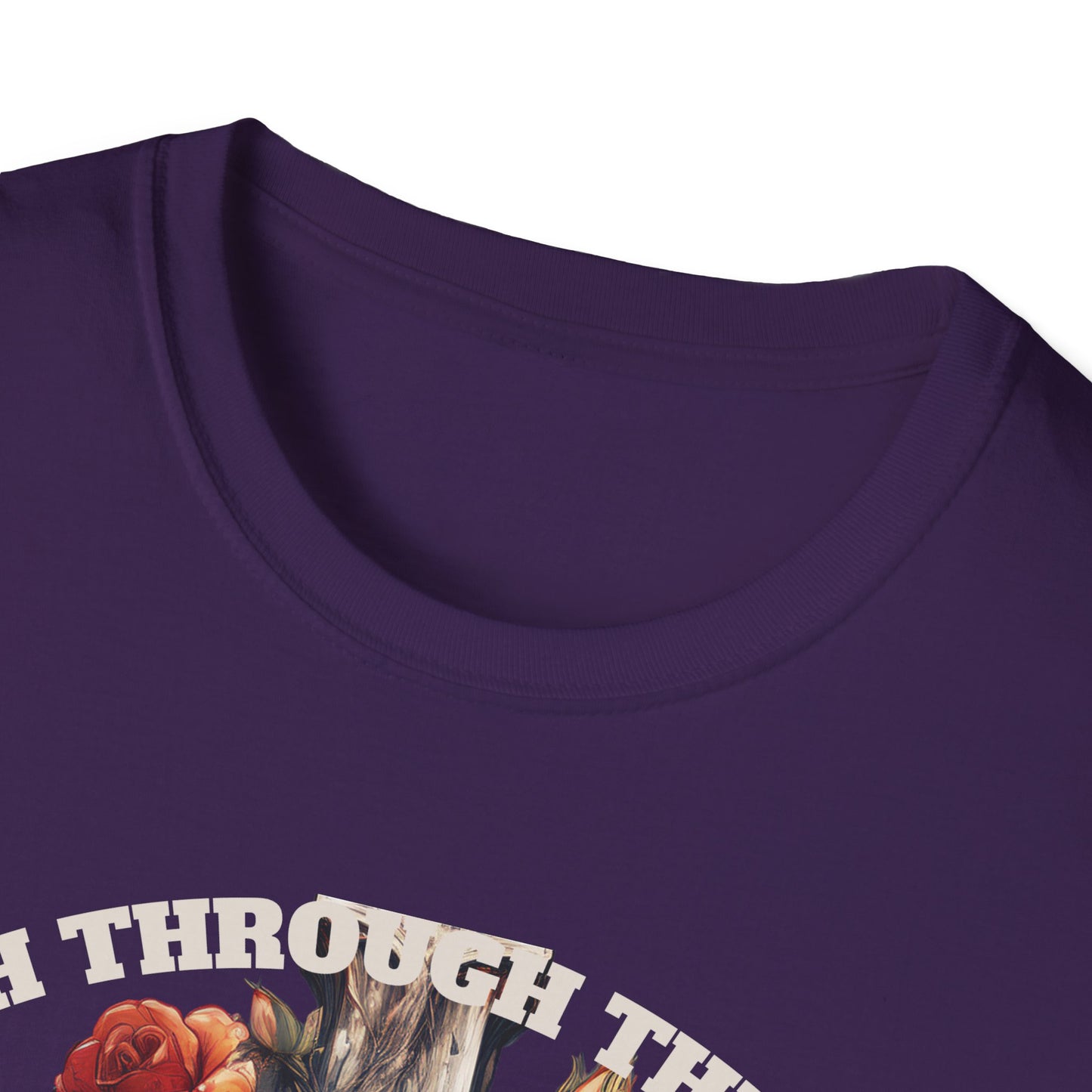 Faith Through the Pain cross with roses T-Shirt | He Carried It All