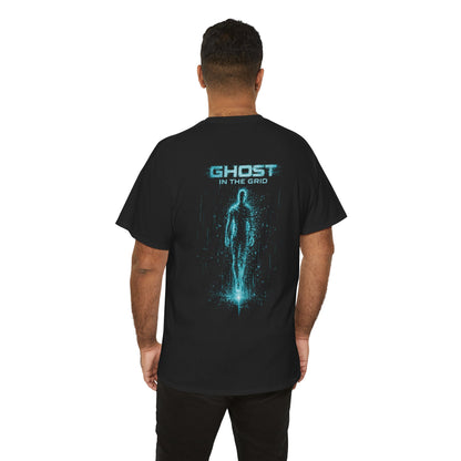 Ghost in the Grid Cyberpunk T-Shirt | Holographic Digital Ghost Sci-Fi Graphic Tee