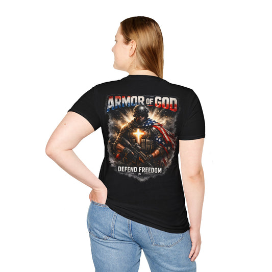 Armor of God Christian Graphic T-Shirt - back graphic