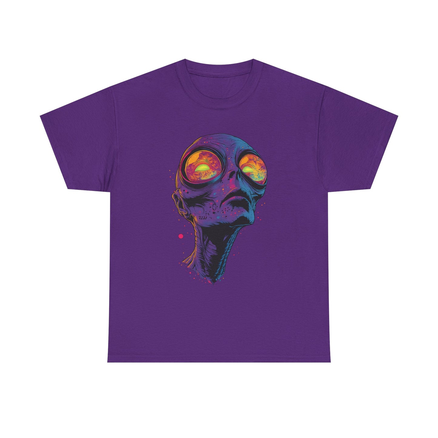 Psychedelic Alien Skull T-Shirt — Neon Trippy Space Art Tee