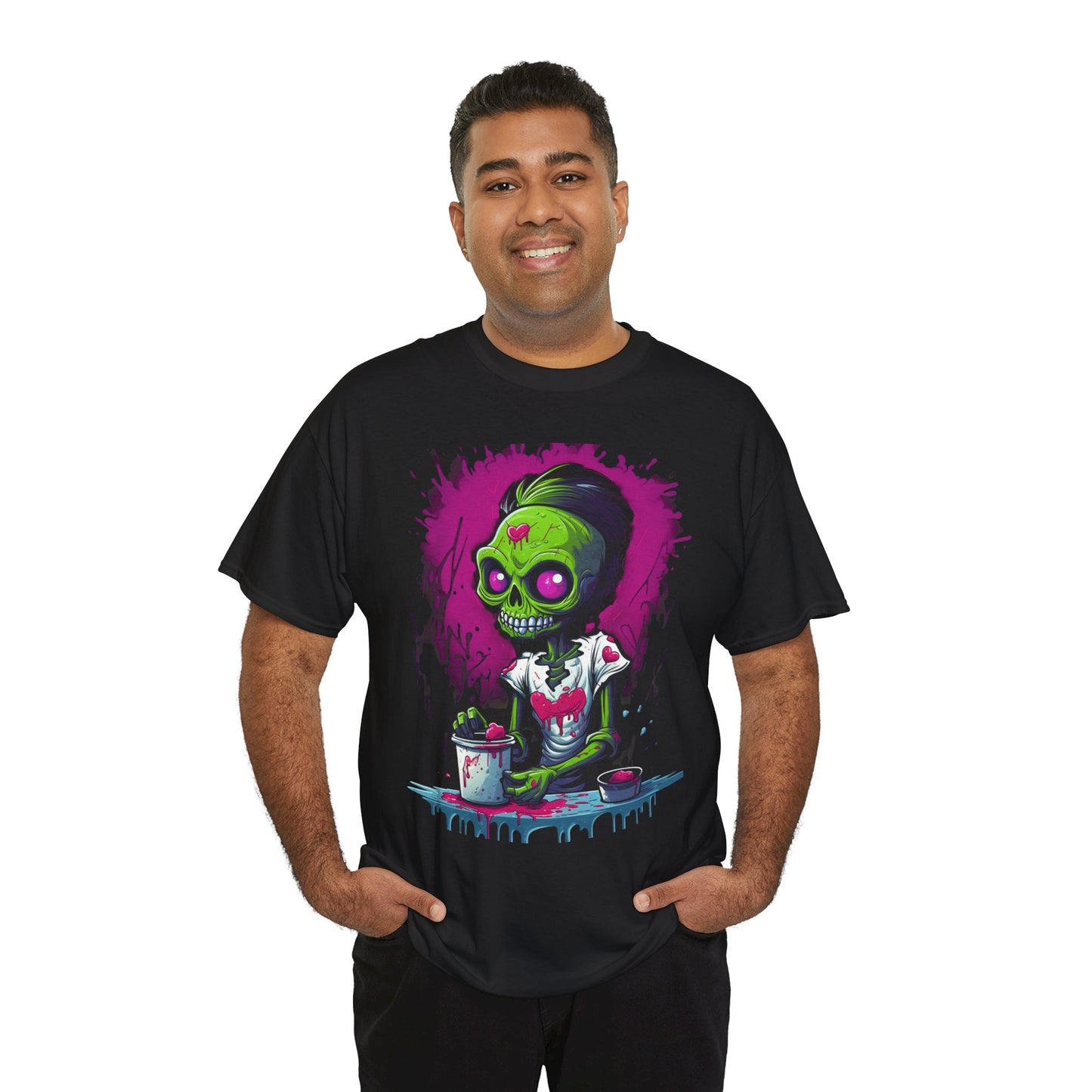Zombie Chef T-Shirt — Neon Green Skull Cooking Graphic Tee
