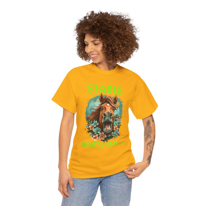 Stable Mental Health Horse Tee – Funny Horse Graphic T-Shirt