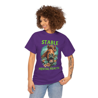Stable Mental Health Horse Tee – Funny Horse Graphic T-Shirt