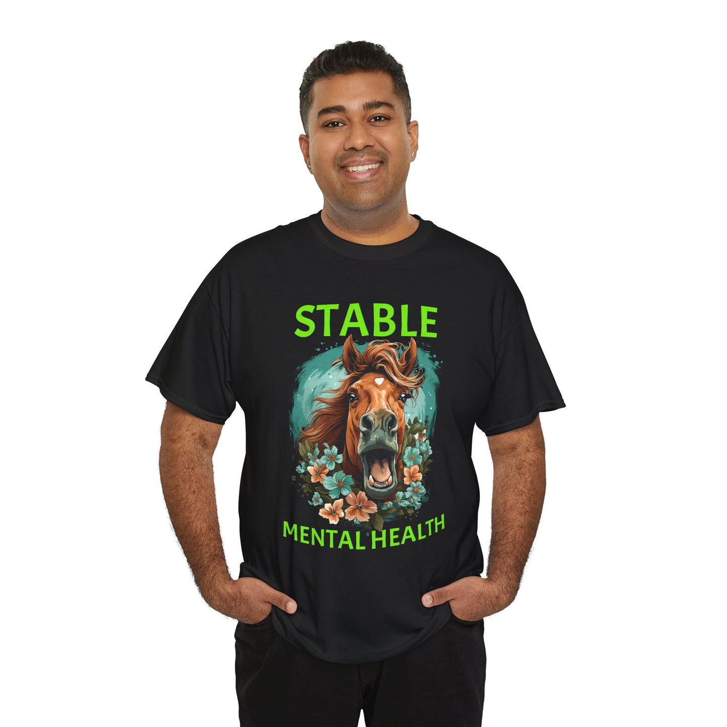 Stable Mental Health Horse Tee – Funny Horse Graphic T-Shirt