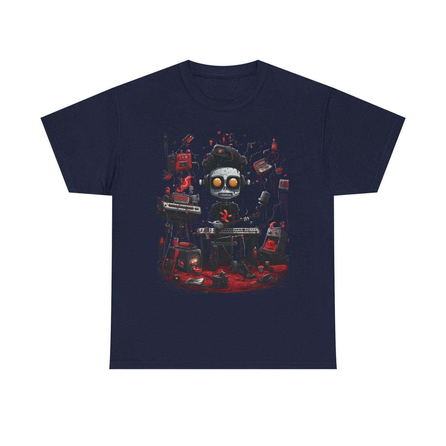 Cyberpunk Skull DJ T-Shirt — Neon Gamer Streetwear