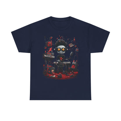 Cyberpunk Skull DJ T-Shirt — Neon Gamer Streetwear
