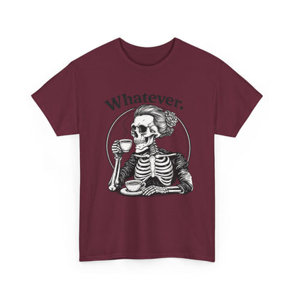 Skull 'Whatever.' Tee – Vintage Skeleton Wine Drinking Graphic T-Shirt