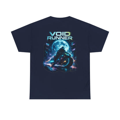 Void Runner Cyberpunk T-Shirt | Futuristic Racing Graphic Tee, Neon Sci-Fi Streetwear Shirt