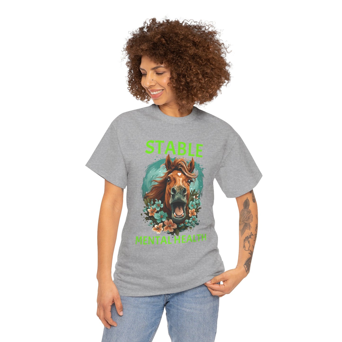 Stable Mental Health Horse Tee – Funny Horse Graphic T-Shirt