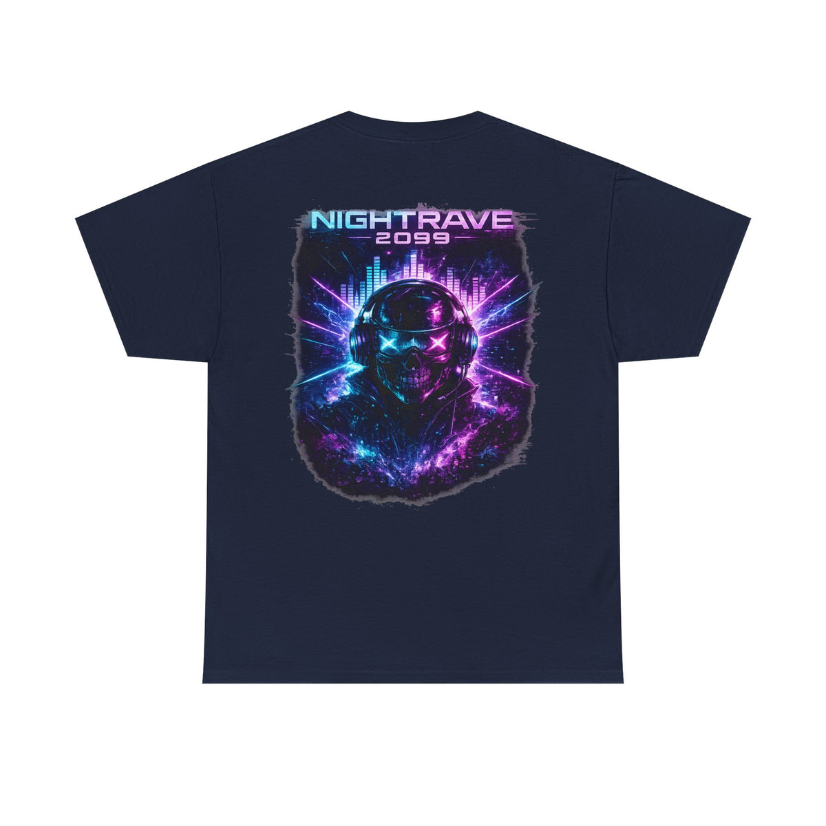 Nightrave 2099 Cyberpunk Skull DJ T-Shirt - product view