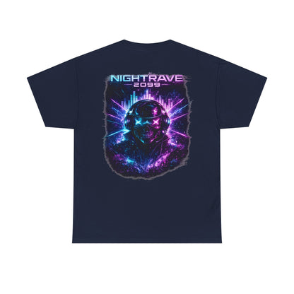 Nightrave 2099 Cyberpunk Skull DJ T-Shirt - product view
