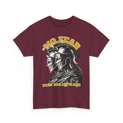 No Fear Spartan Helmet T-Shirt — "Sic Itur Ad Astra" Inspired Warrior Tee