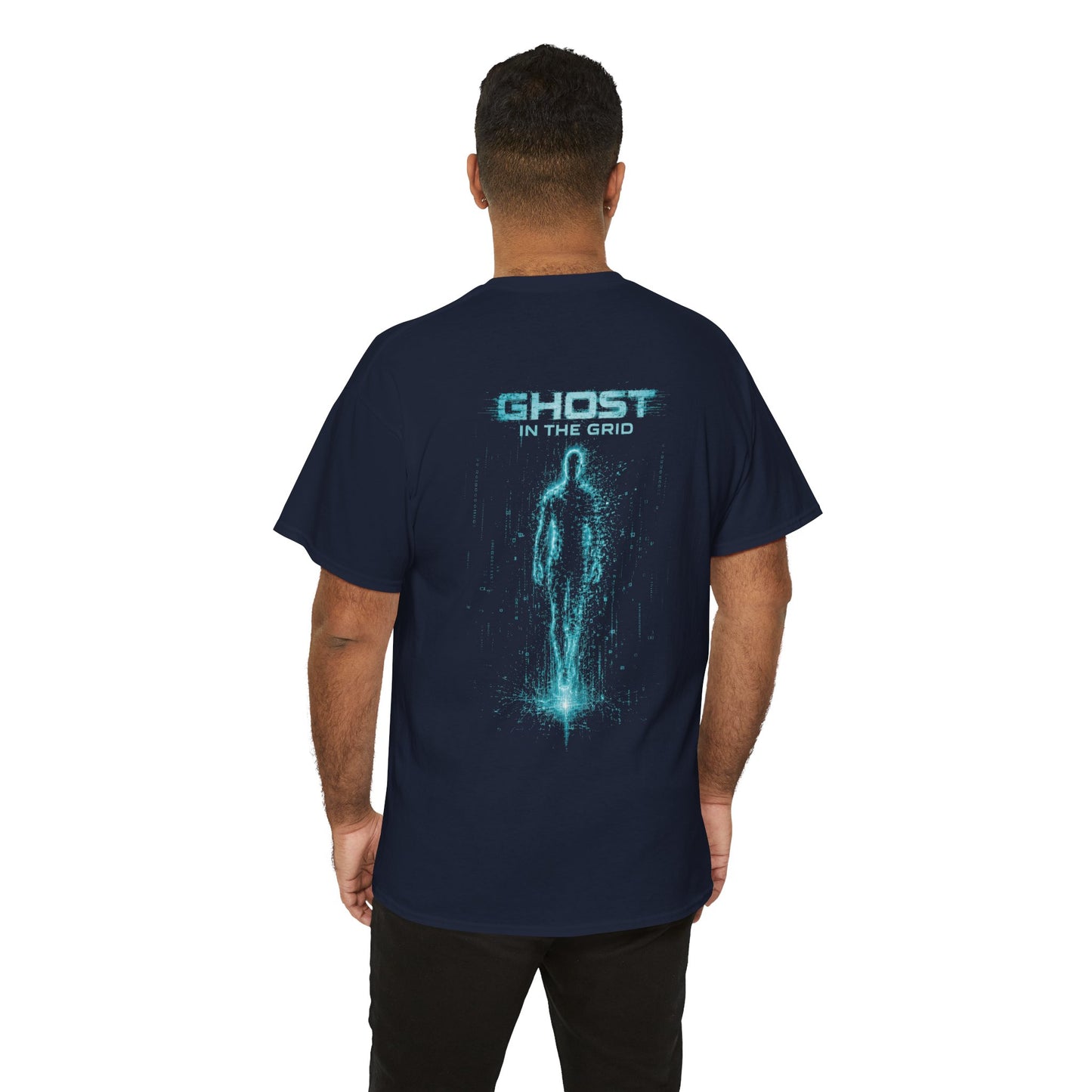 Ghost in the Grid Cyberpunk T-Shirt | Holographic Digital Ghost Sci-Fi Graphic Tee