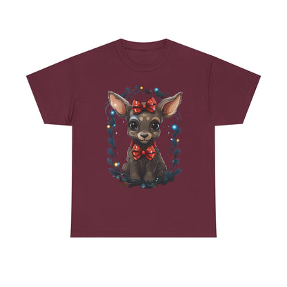 T-Shirt — Cute Chihuahua Puppy with Red Bows Christmas Graphic Tee