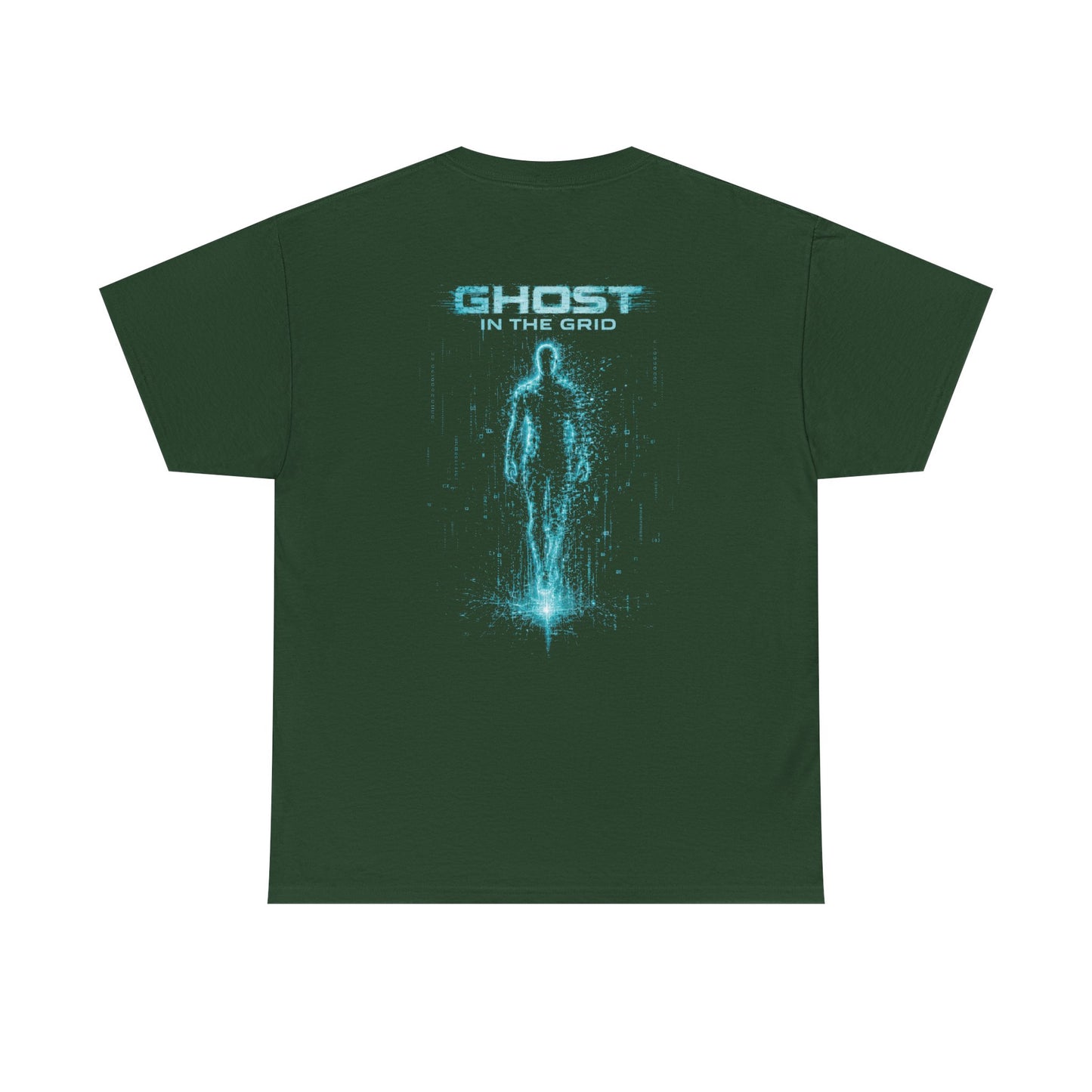 Ghost in the Grid Cyberpunk T-Shirt | Holographic Digital Ghost Sci-Fi Graphic Tee