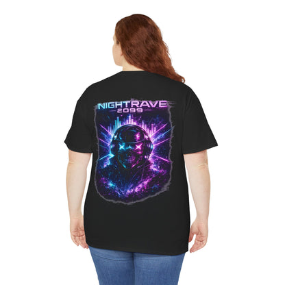 Nightrave 2099 Cyberpunk Skull DJ T-Shirt - product view
