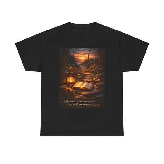Lantern Bible & Cross Christian T-Shirt - product view